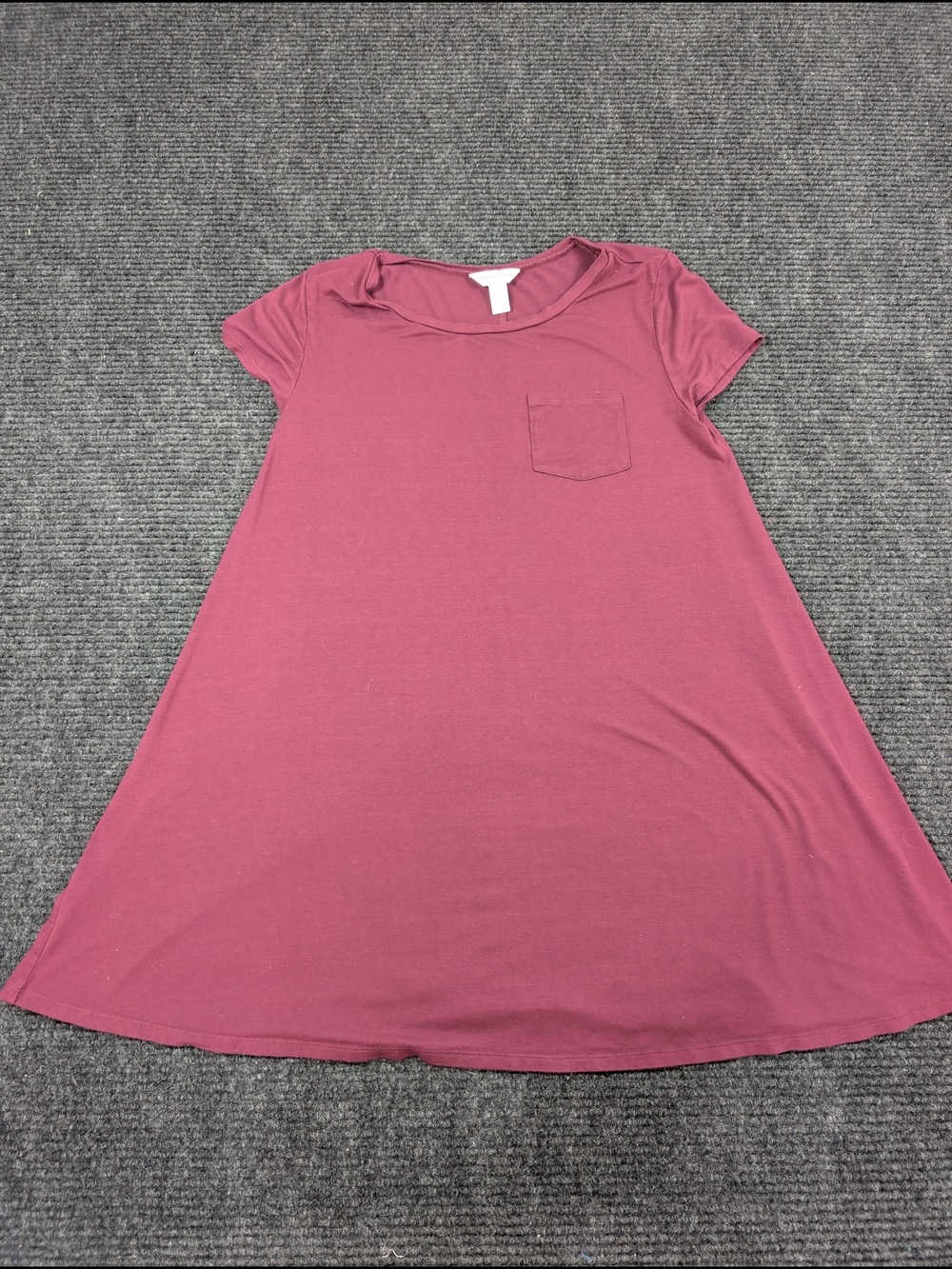 Arizona Jeans Burgundy Tee shirt Dress With Pocket